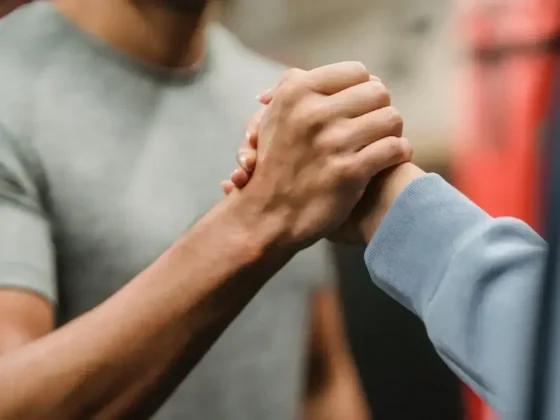 holding hand supportive