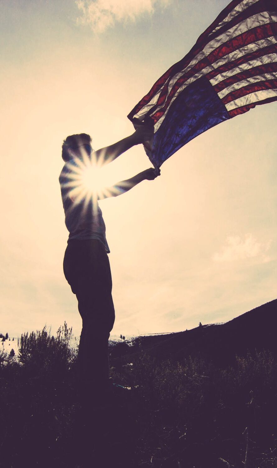 waving american flag