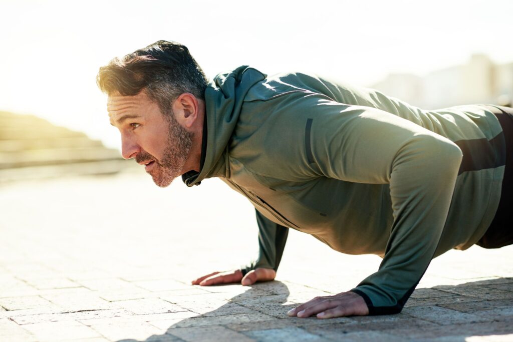 man doing push ups